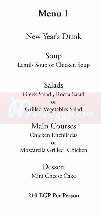 Tavola Restaurant and Lounge menu